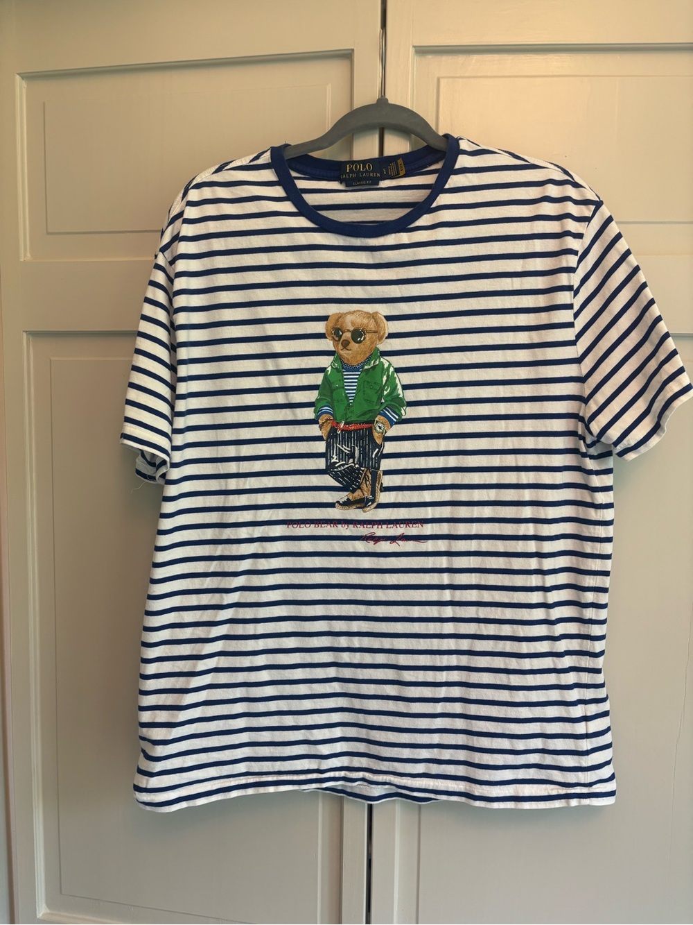 Ralph Lauren classic fit striped polo bear tshirt